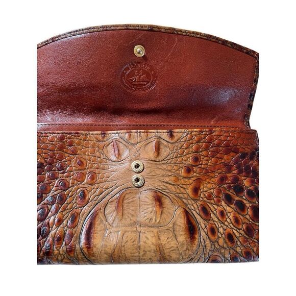 Brahmin Toasted Almond Leather Collection Crocodile Tri-fold Wallet - Picture 5 of 13